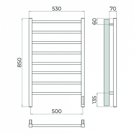 Ватикан П8 500х850 Электро (quick touch) Полотенцесушитель TERMINUS Сатин Туймазы - фото 4 Ватикан П8 500х850 Электро (quick touch) Полотенцесушитель TERMINUS Сатин Туймазы - фото 4