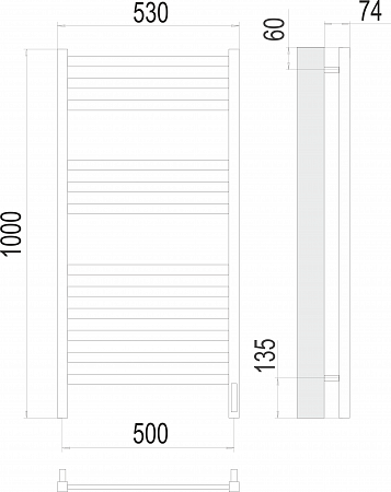 Енисей П12 500х1000  электро (sensor quick touch) Полотенцесушитель TERMINUS  Туймазы - фото 3